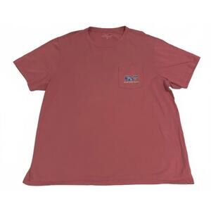 Vineyard Vines Men's Large Whale Short Sleeve Pocket T-Shirt XL Coral b23